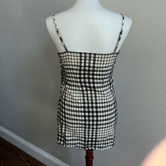 Free People Nadia Houndstooth wrap dress Sz 0 XS black - Picture 6 of 12